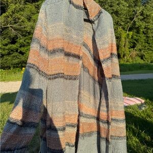 Maurices Gray/Orange/Blue Fall Cardigan